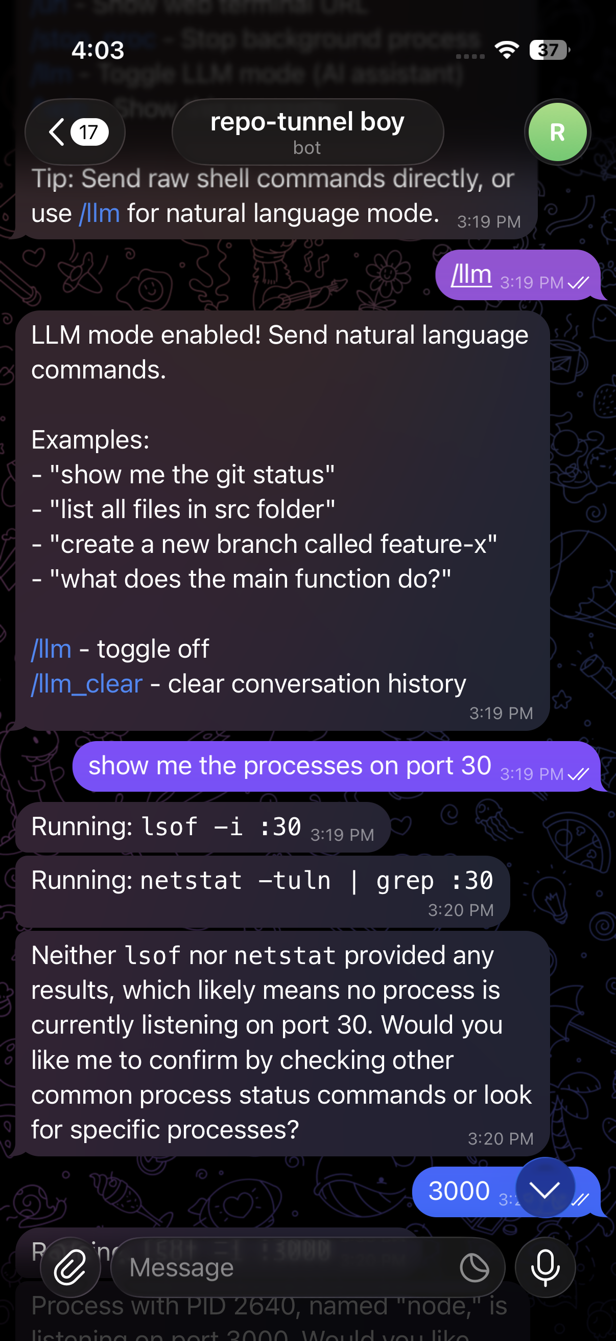 Natural language LLM mode